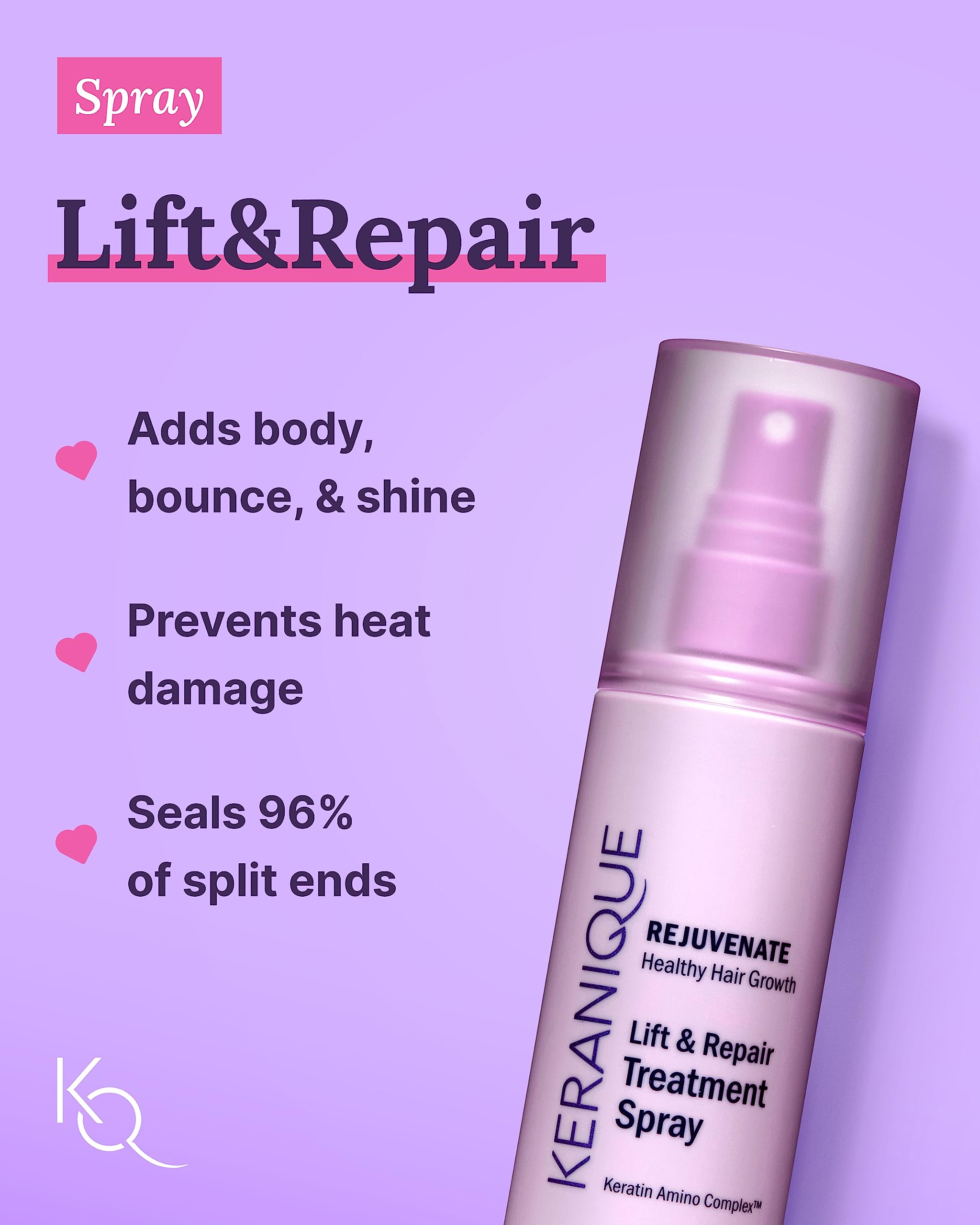 Keranique color treated hair closeup with enhanced shine and fullness.