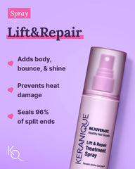 Keranique color treated hair closeup with enhanced shine and fullness.