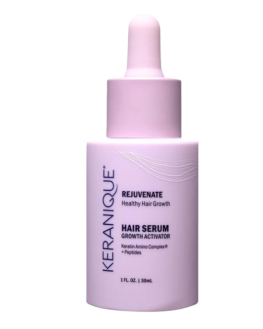 Keranique Hair Growth Activator Serum bottle showing targeted scalp nourishment