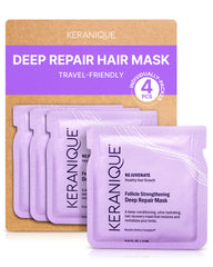 Keranique Hair Mask deep repair jar shows a rich conditioning treatment for damaged hair.