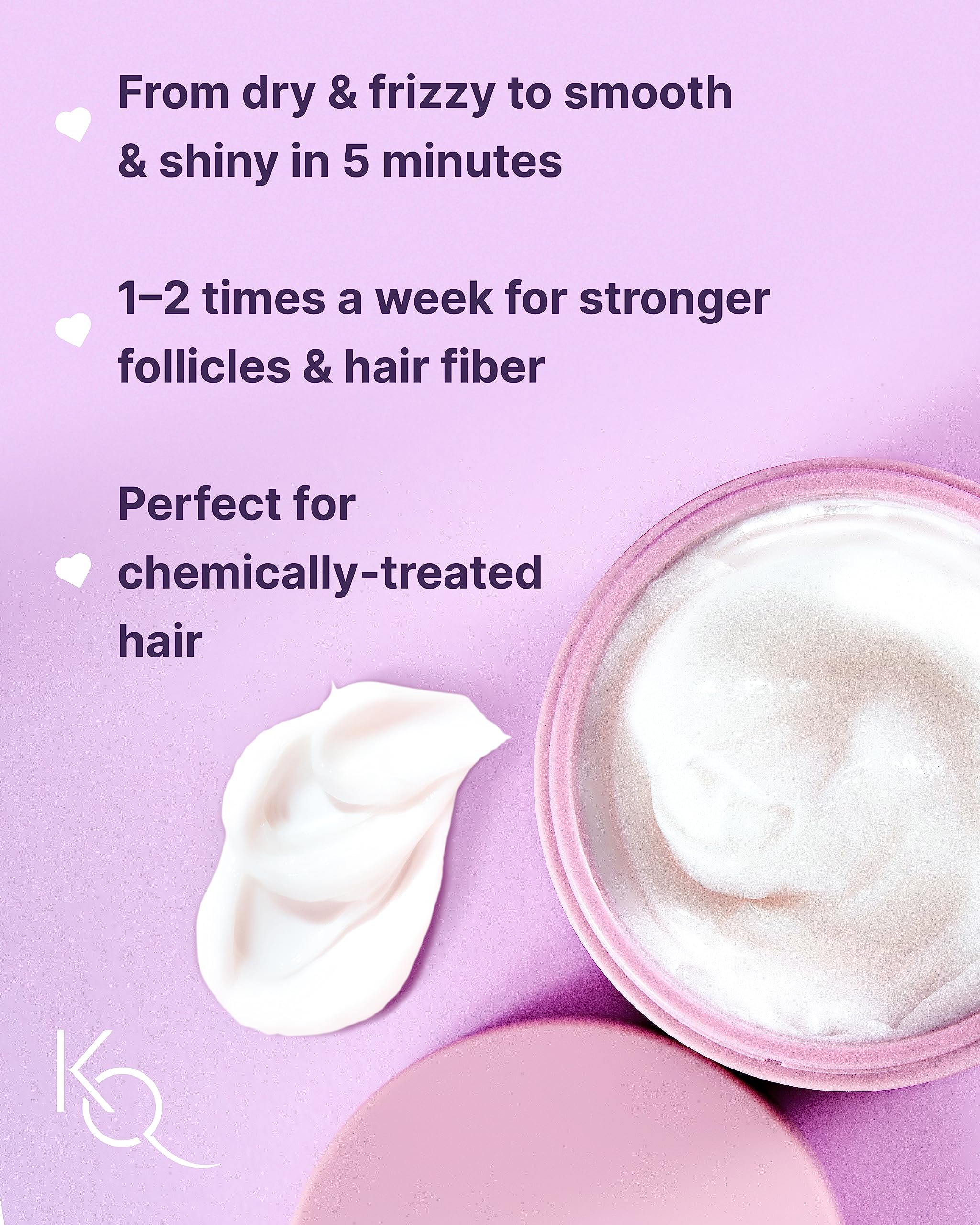Keranique Hair Mask keratin protein formula highlights strengthening and smoothing benefits.