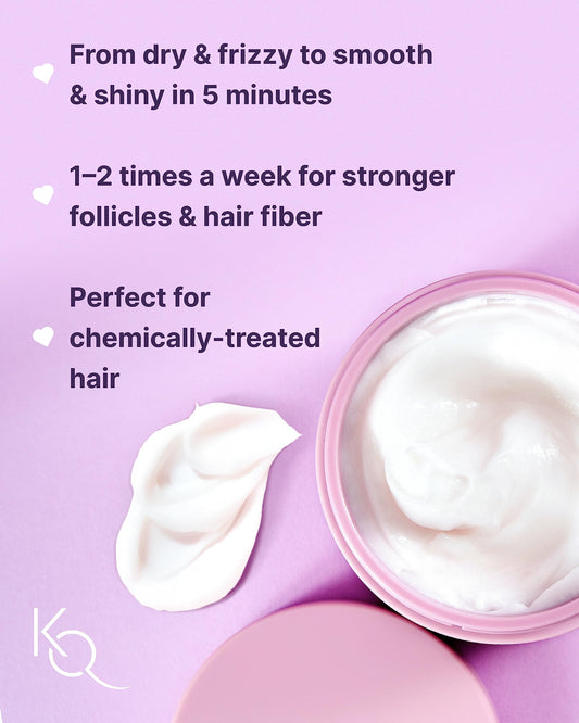 Keranique Hair Mask keratin protein formula highlights strengthening and smoothing benefits.