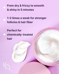 Keranique Hair Mask keratin protein formula highlights strengthening and smoothing benefits.