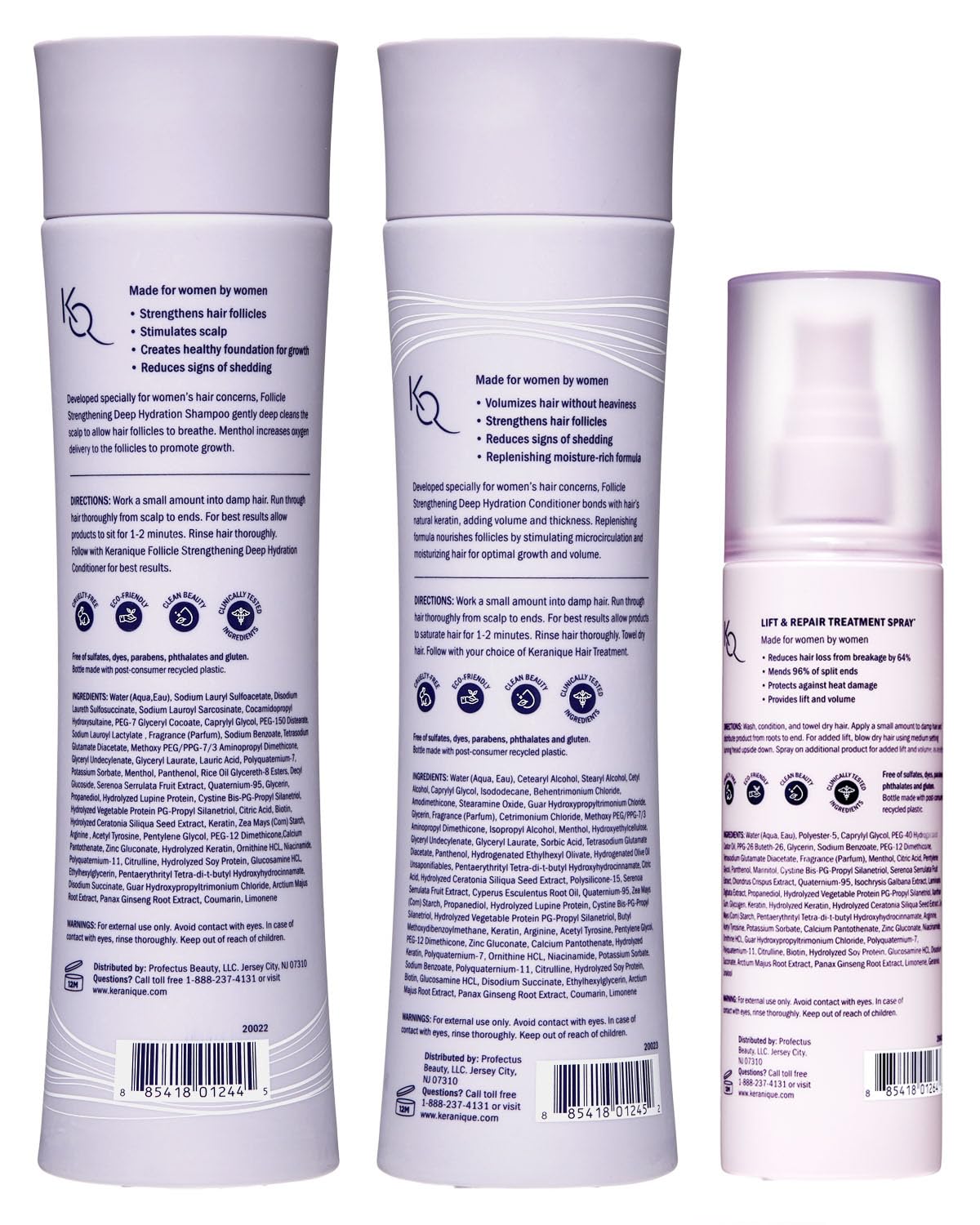 Keranique hair volume close-up demonstrates thicker appearance.
