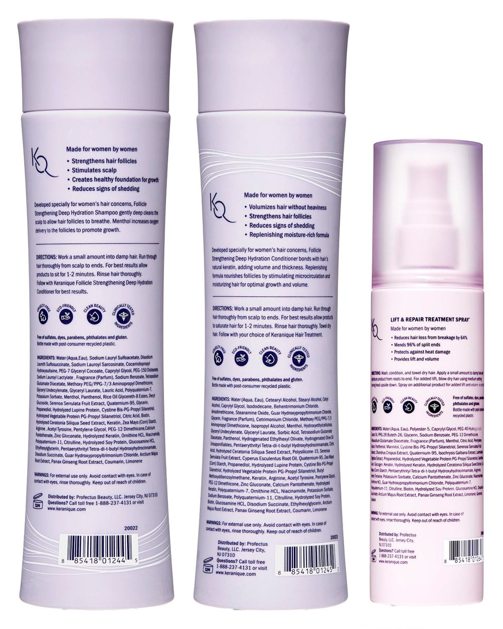 Keranique hair volume close-up demonstrates thicker appearance.