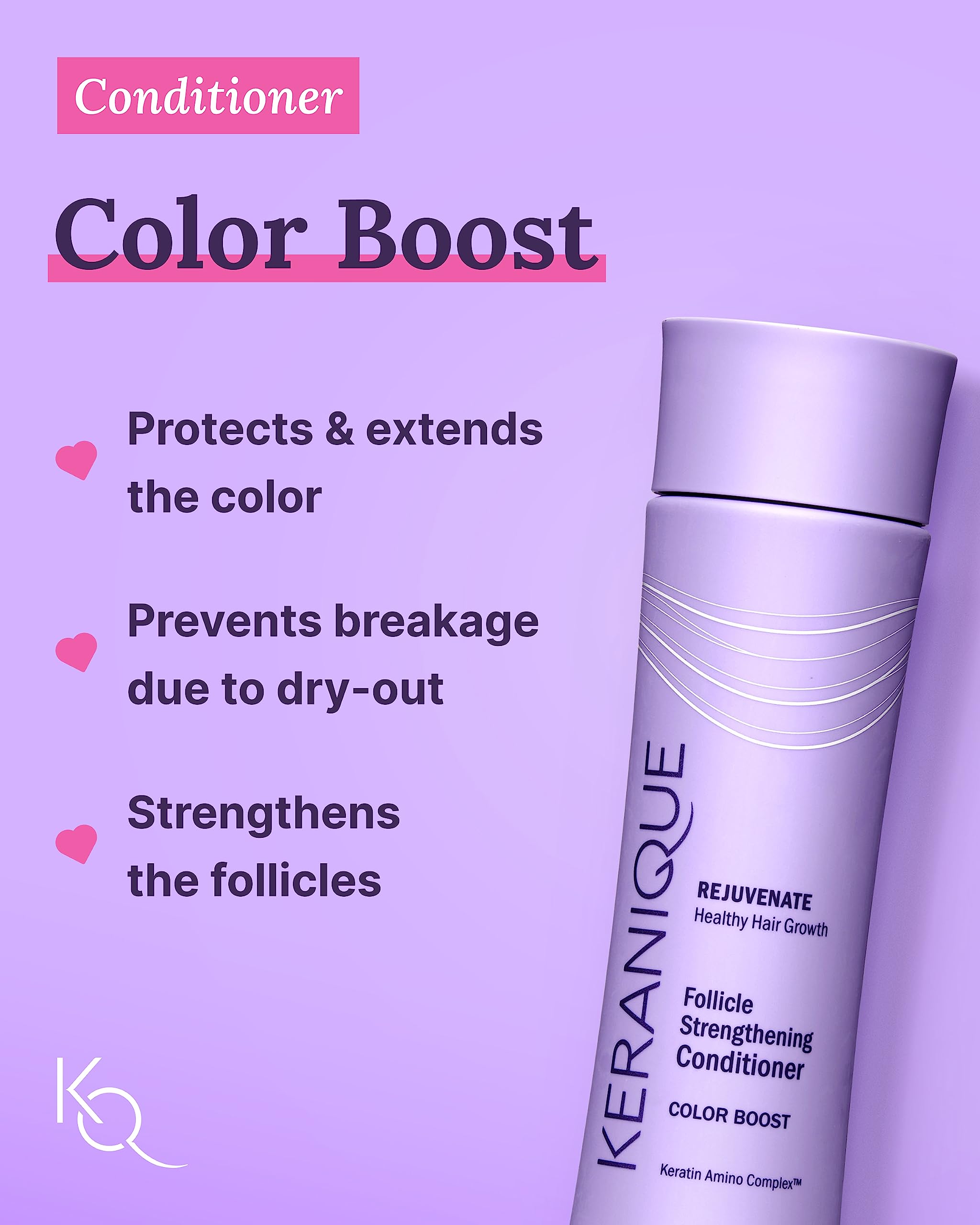 Keranique keratin amino complex closeup showcasing strengthening active ingredients.