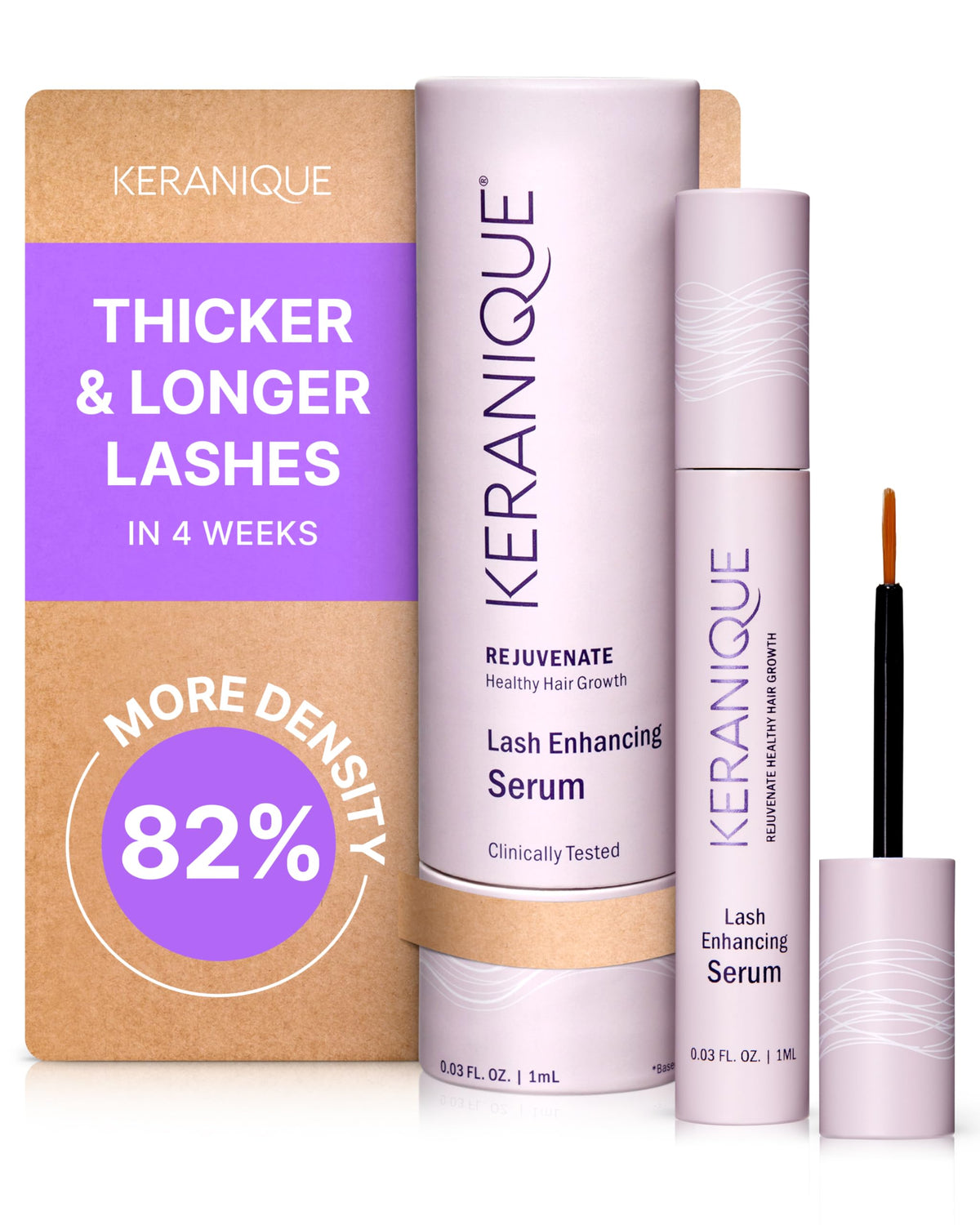 Keranique Lash Growth Serum bottle pump for easy daily lash care and support