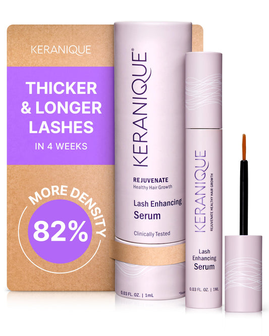 Keranique Lash Growth Serum bottle pump for easy daily lash care and support