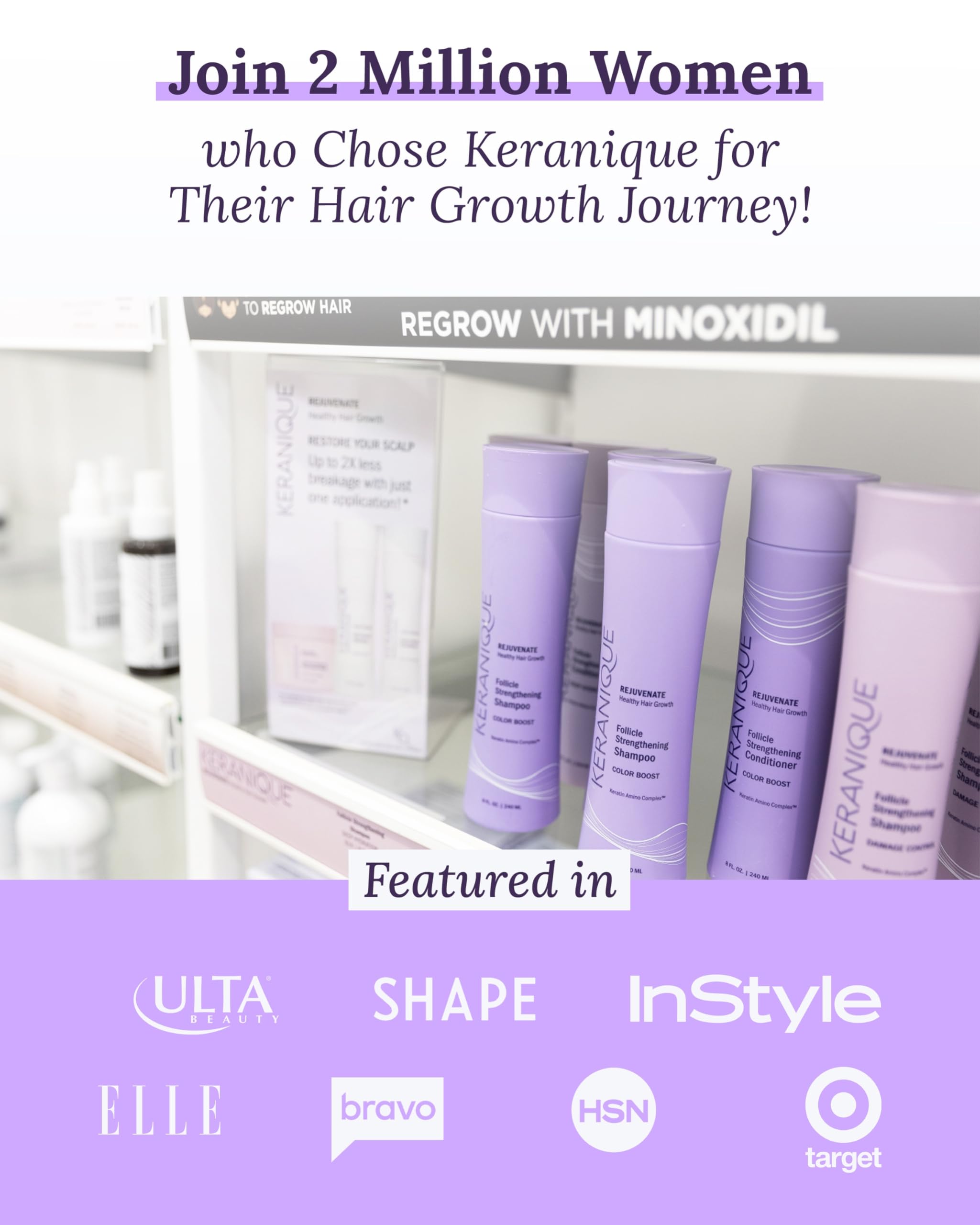 Keranique minoxidil foam packaging box on counter