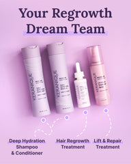 Keranique Night Routine Setup showing simple hair care steps.
