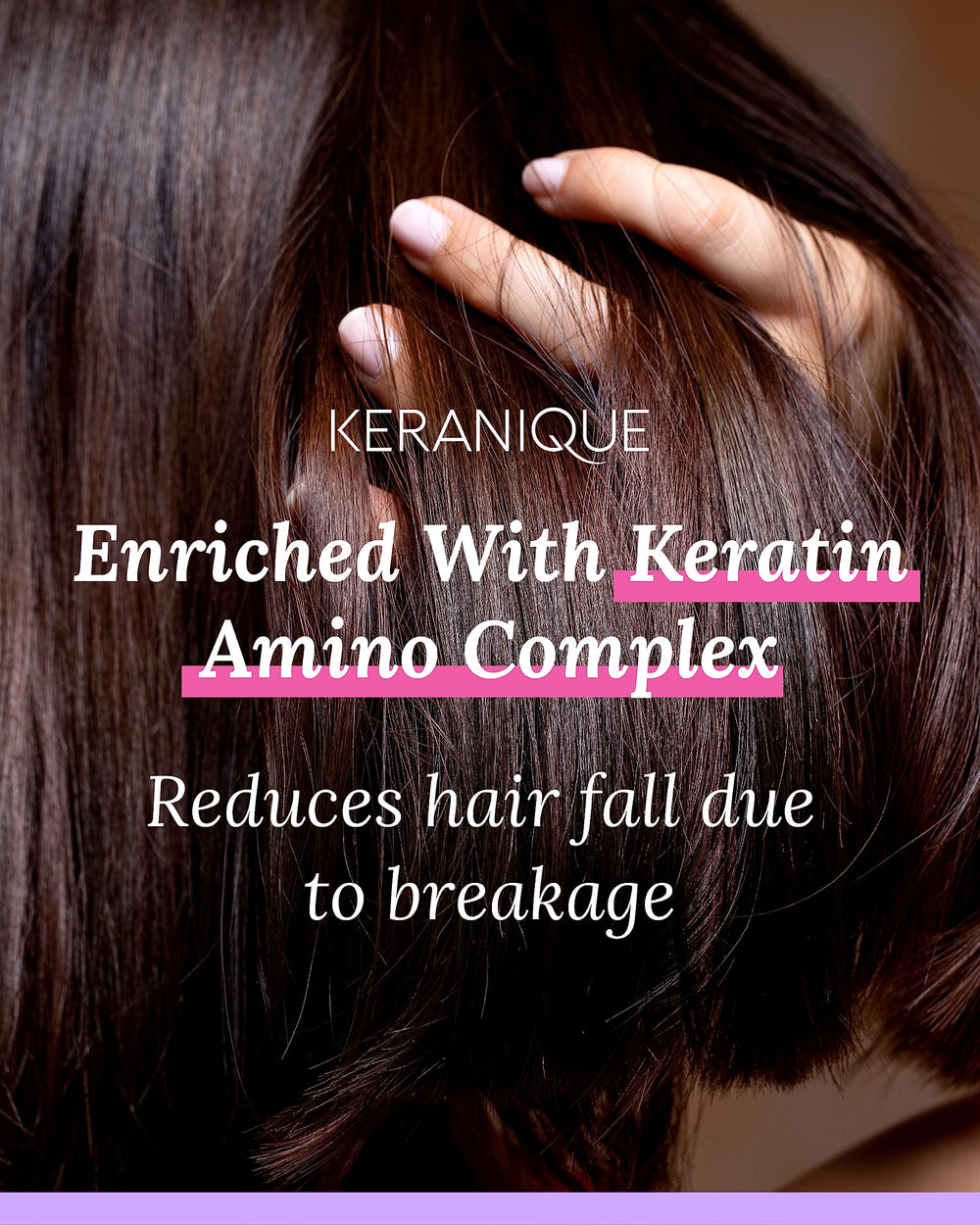 Keranique shampoo and conditioner set on countertop for everyday color care.