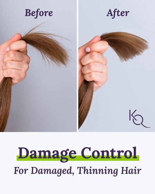 Keranique shampoo foamy lather close-up demonstrates gentle cleansing and manageability.