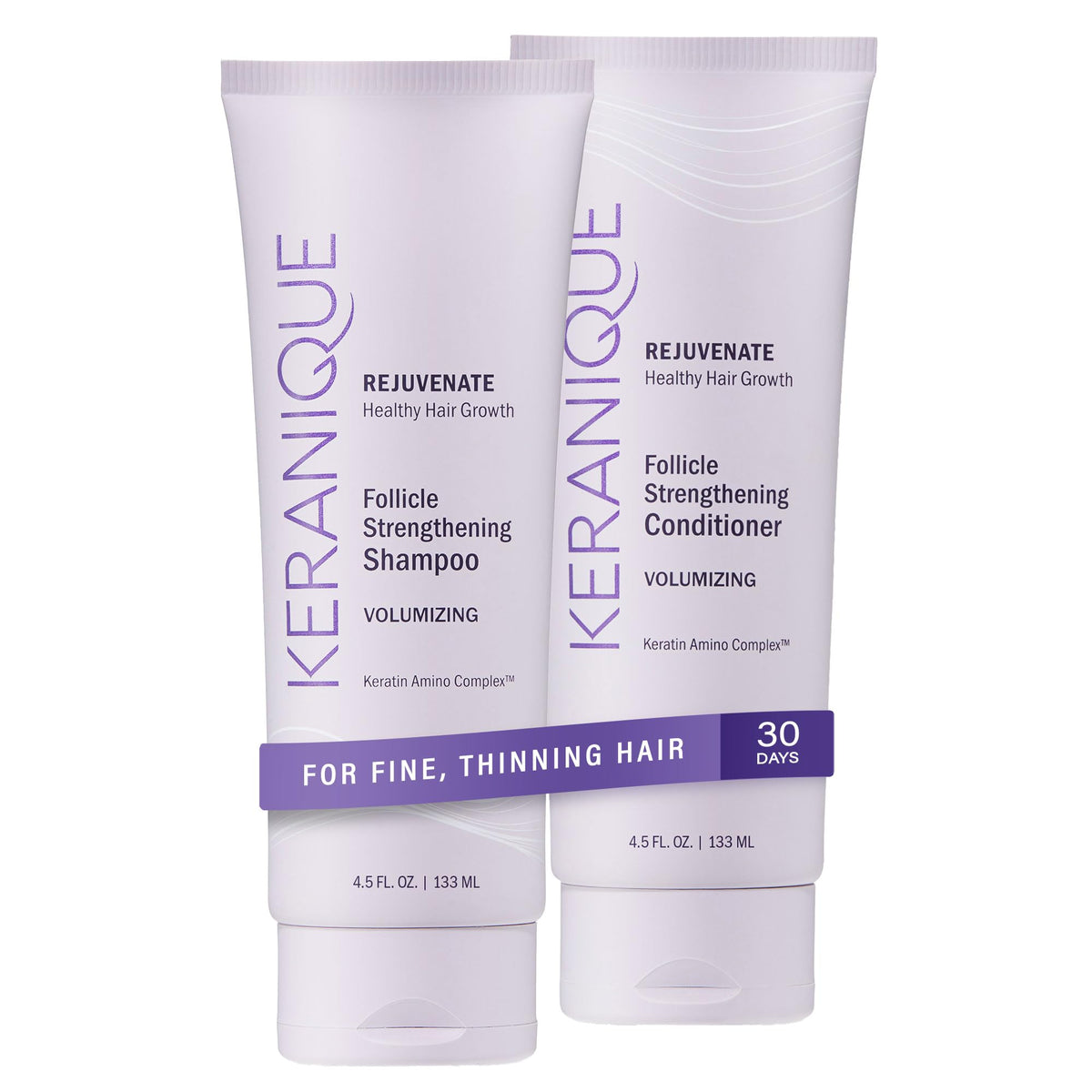 Keranique shampoo volumizing bottle boosts volume for fine, thinning hair