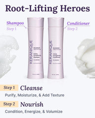 Keranique sulfate-free label closeup communicates gentle, scalp-friendly formula