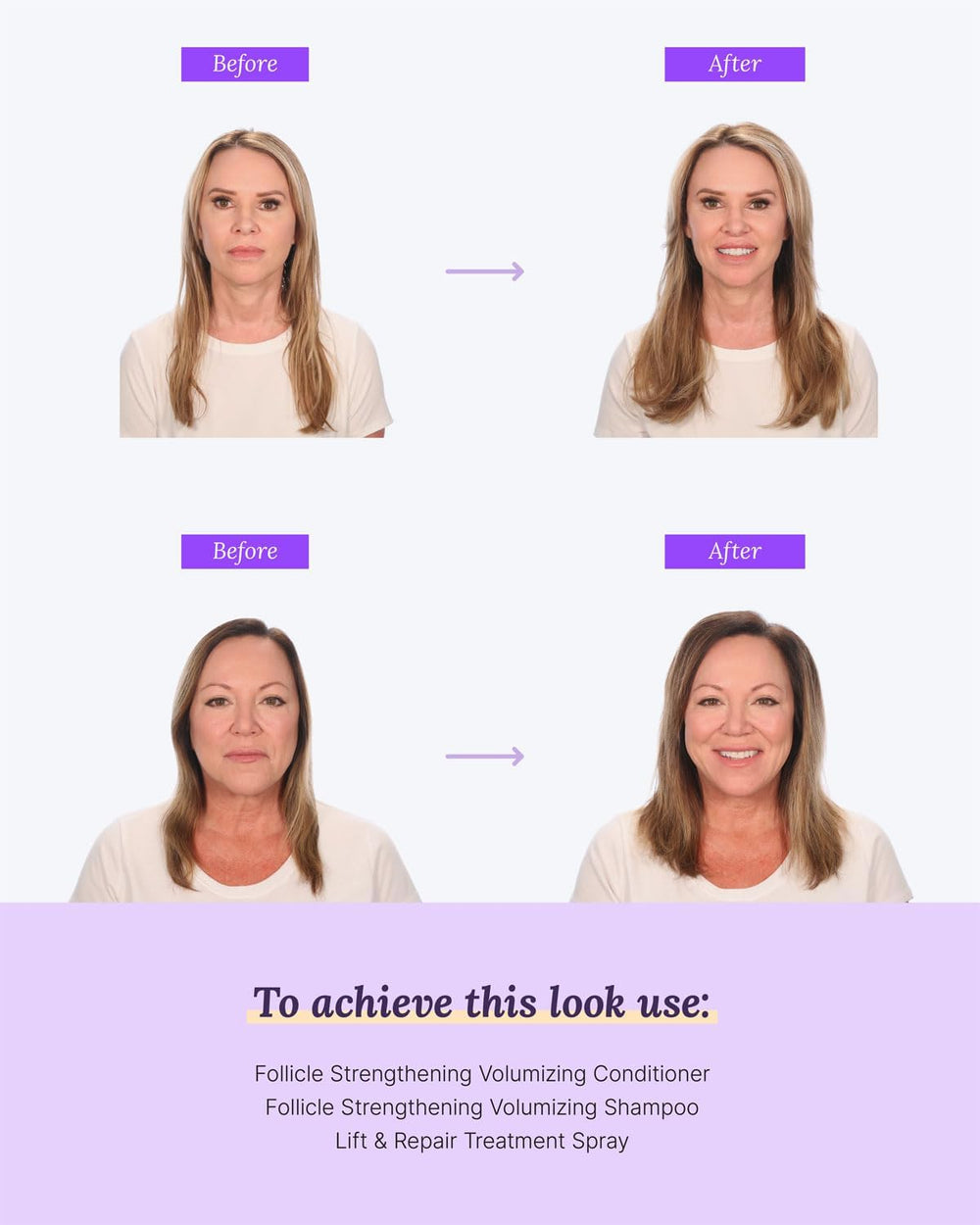 Keranique Volume Travel Kit application tips illustrate quick on-the-road touch-ups