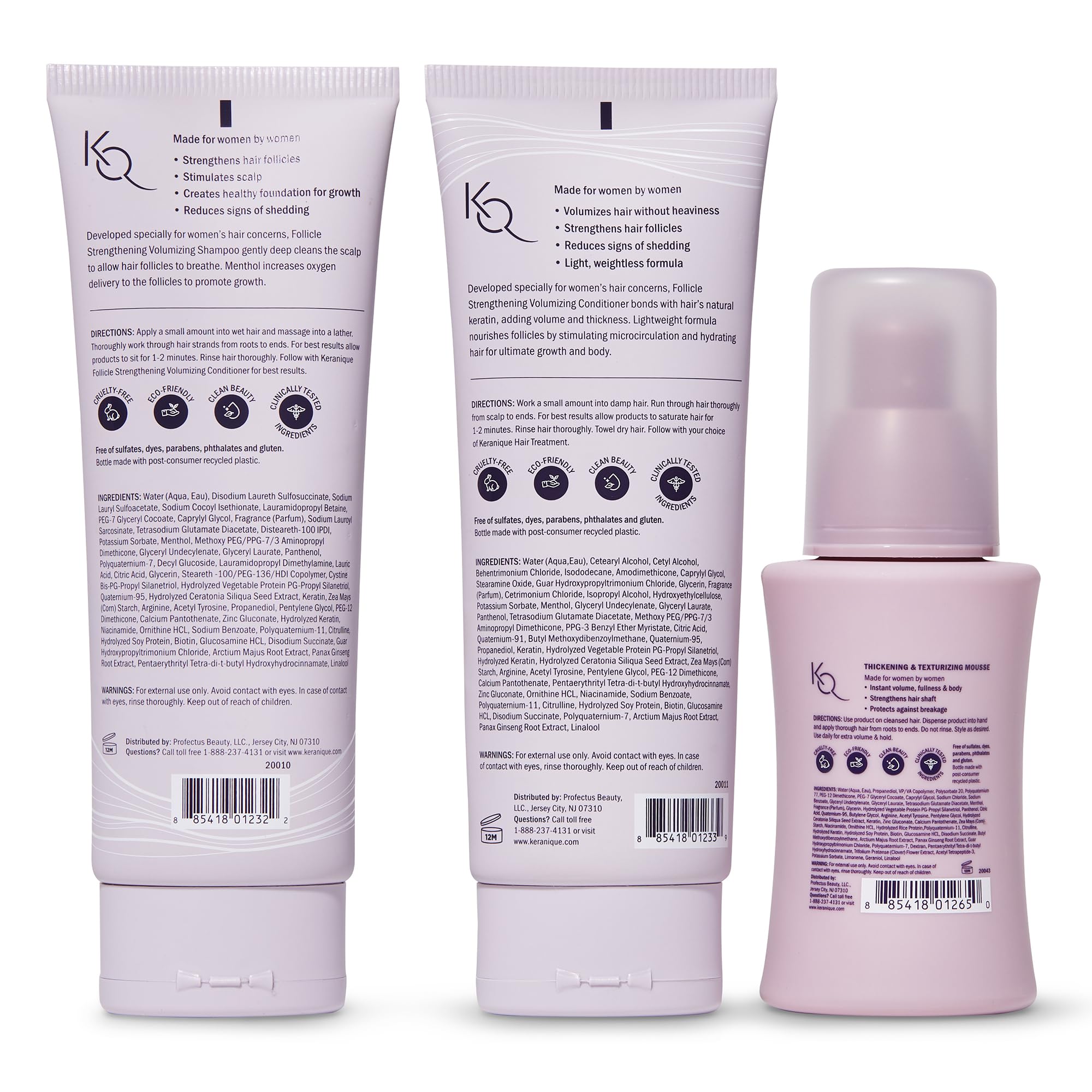Keranique ingredients chart highlights keratin blend supporting healthy-looking hair