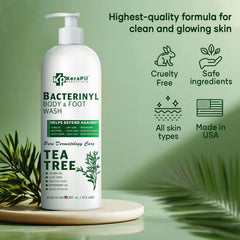KERAPIL Bacterinyl Tea Tree Oil Body Wash rich foamy lather for deep cleanse
