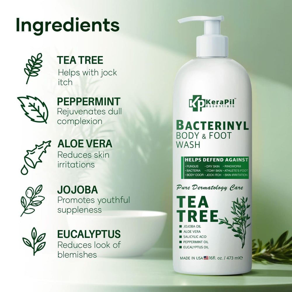 KERAPIL Bacterinyl Tea Tree Oil Body Wash ingredients: tea tree blend