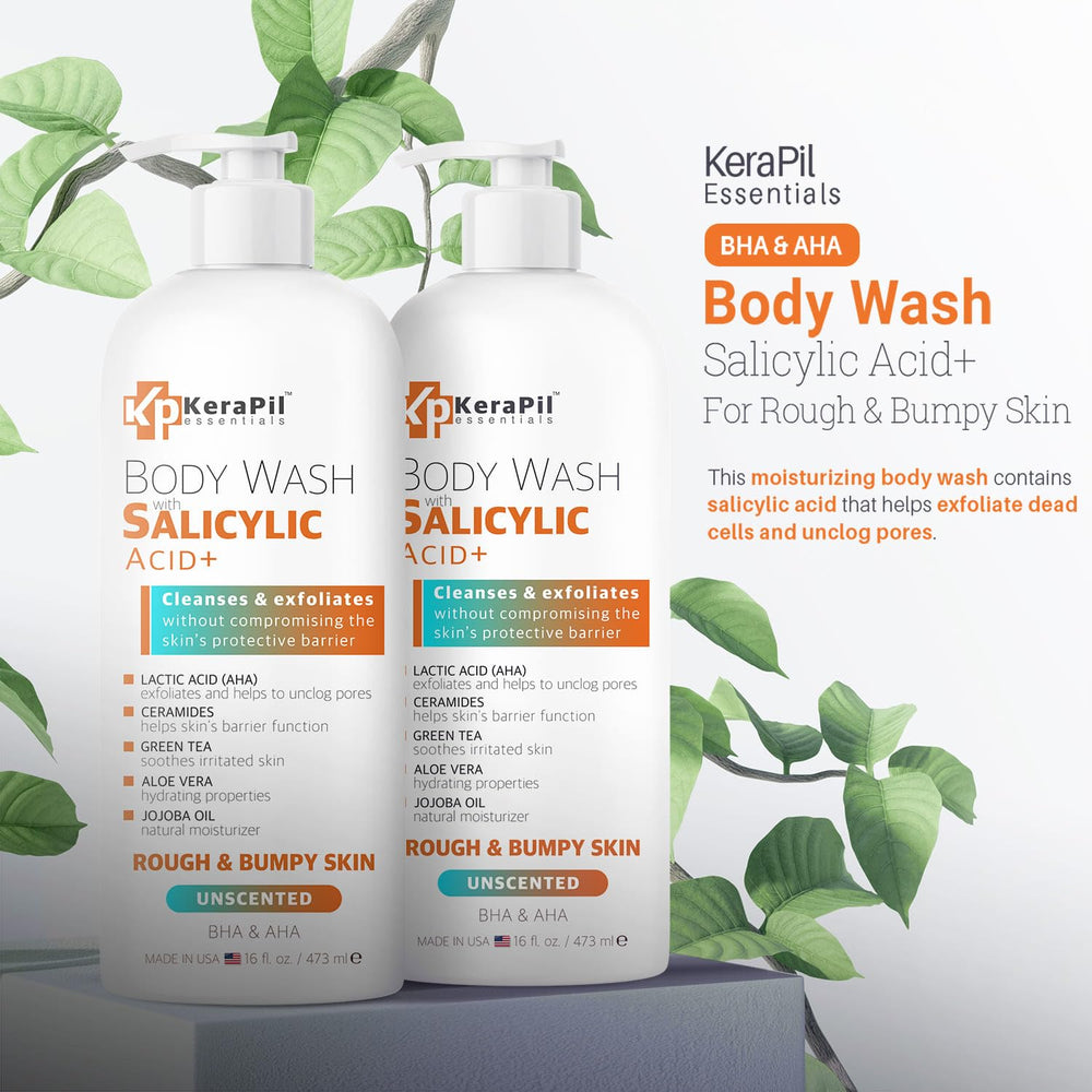 KERAPIL Salicylic Acid Body Wash ceramides closeup on creamy texture