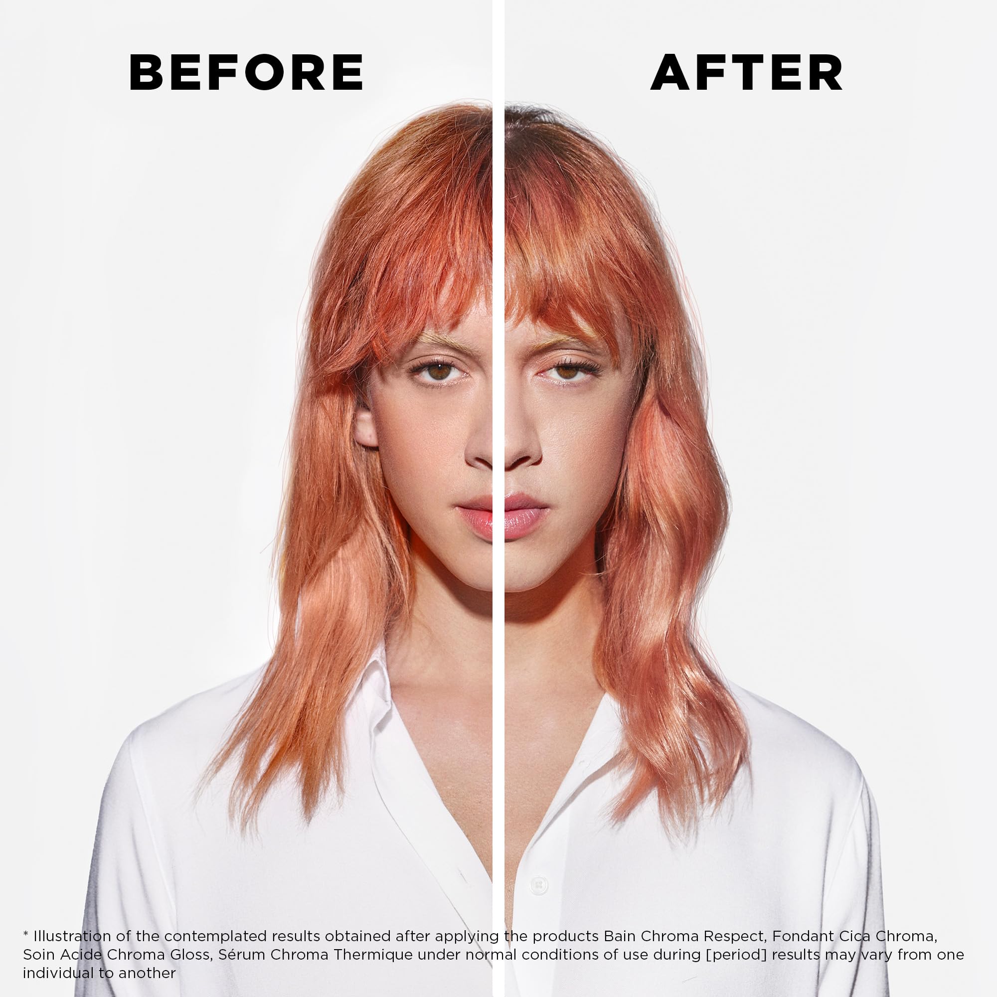 Kérastase Chroma Absolute Chroma Respect shampoo pour demonstrates gentle cleansing for fine to medium hair.