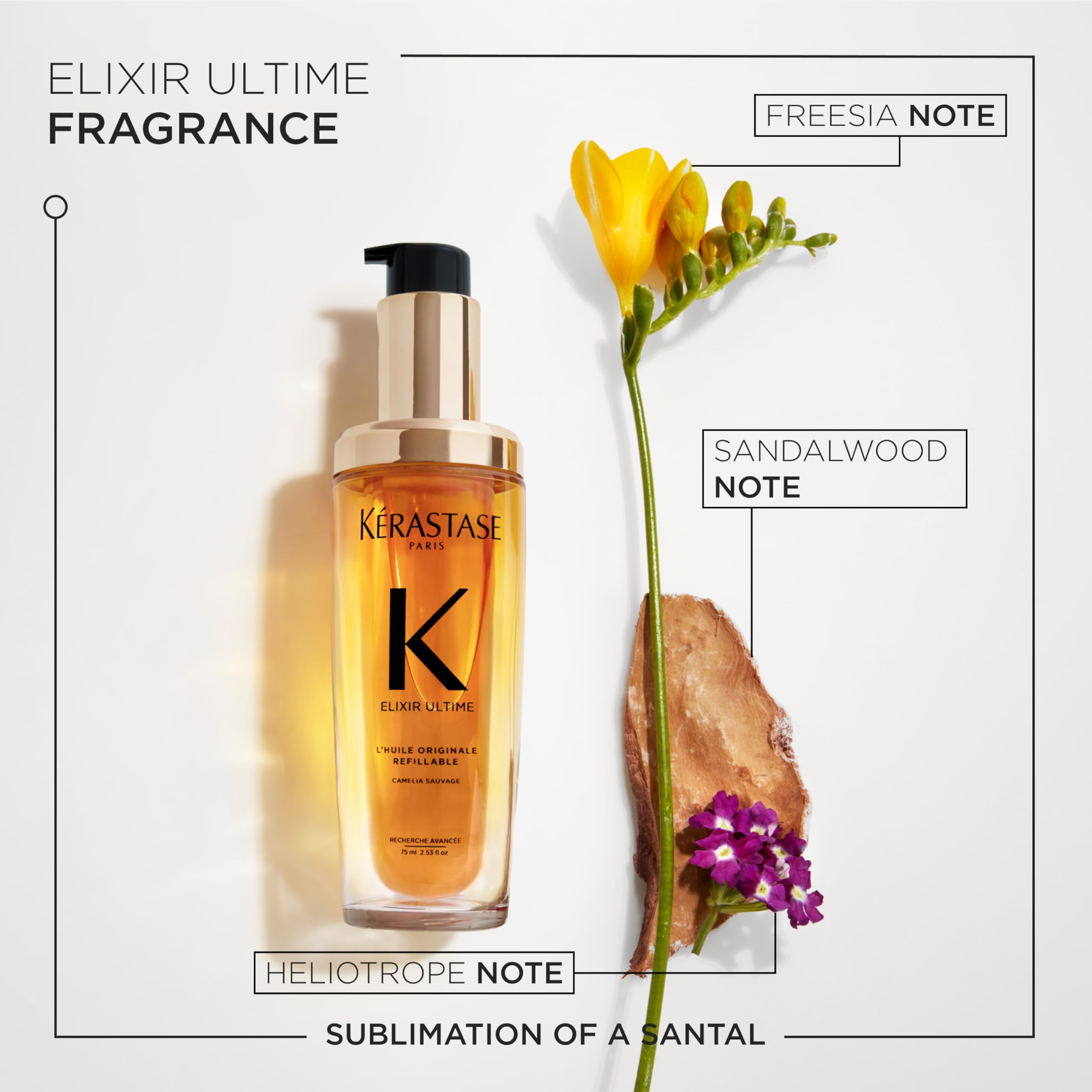 Frizz-free hair close-up with high shine from Elixir Ultime.