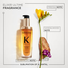 Frizz-free hair close-up with high shine from Elixir Ultime.