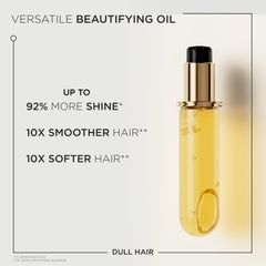 Model with sleek hair after Elixir Ultime for smooth shine.