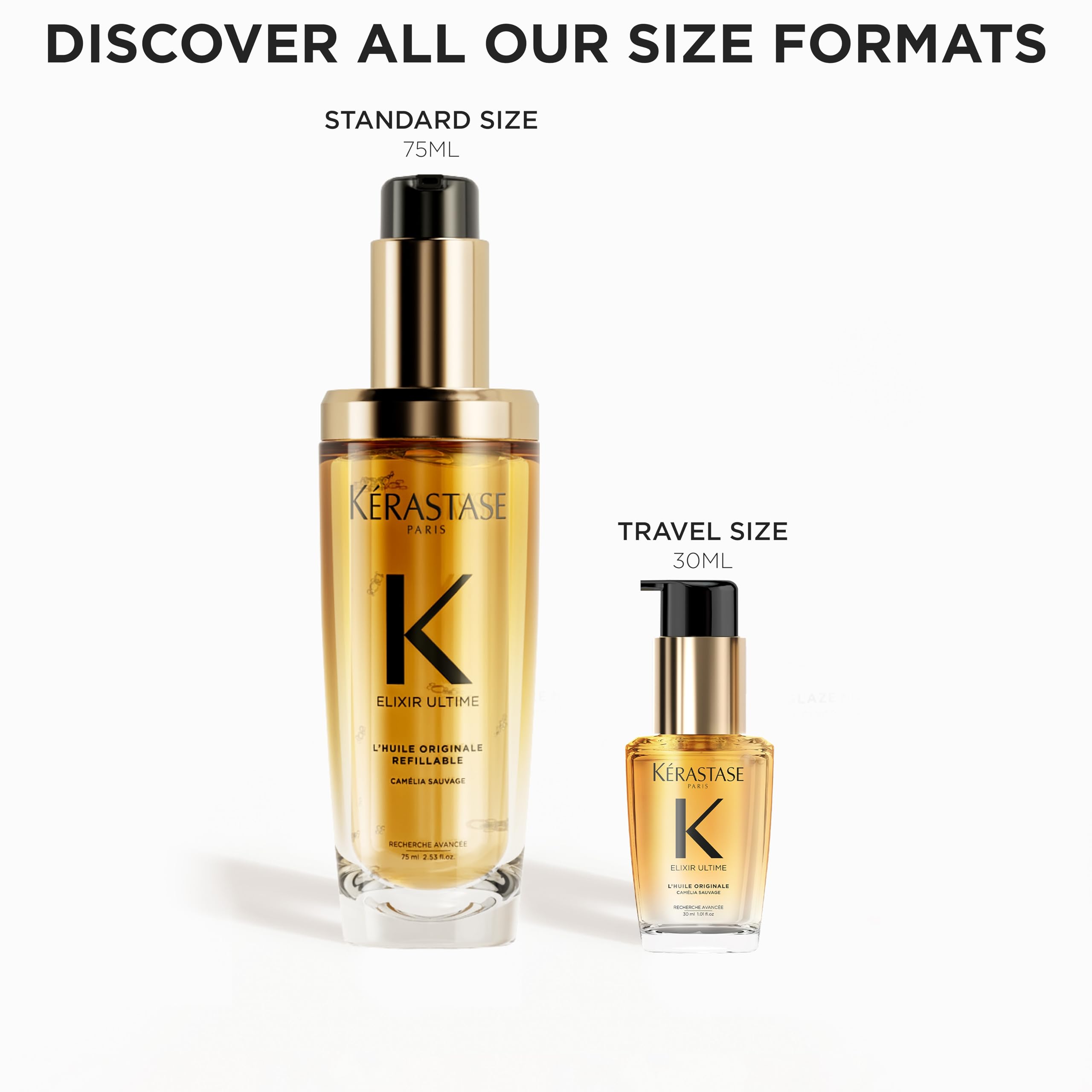 KÉRASTASE Elixir Ultime packaging shows 30% recycled glass composition