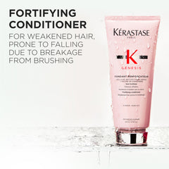 Kerastase Genesis detangling action shown during application.