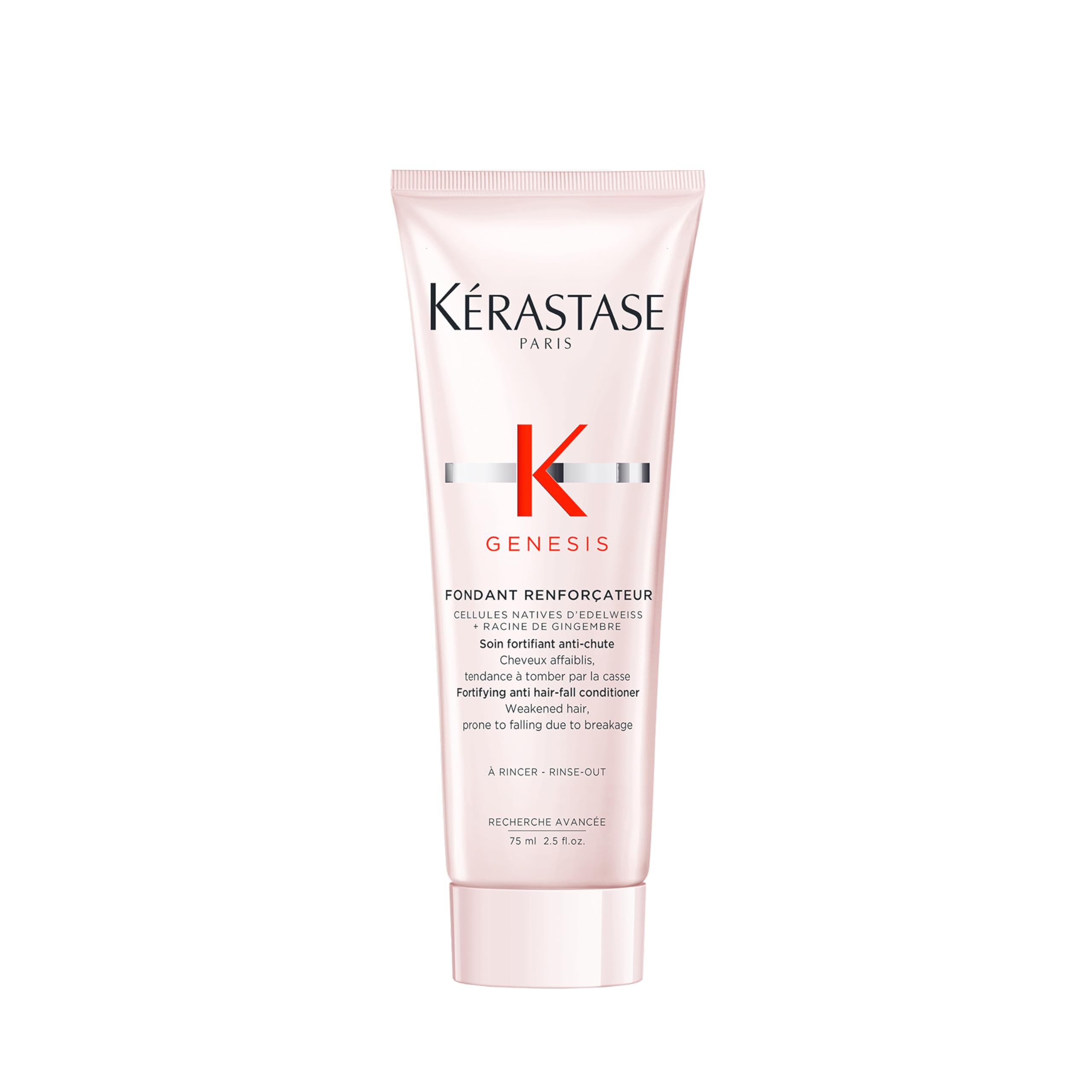 Kerastase Genesis Renforcateur bottle highlights lightweight fortifying formula for detangling.