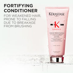 Kerastase Genesis Renforcateur creamy texture demonstrates easy detangling and moisture.