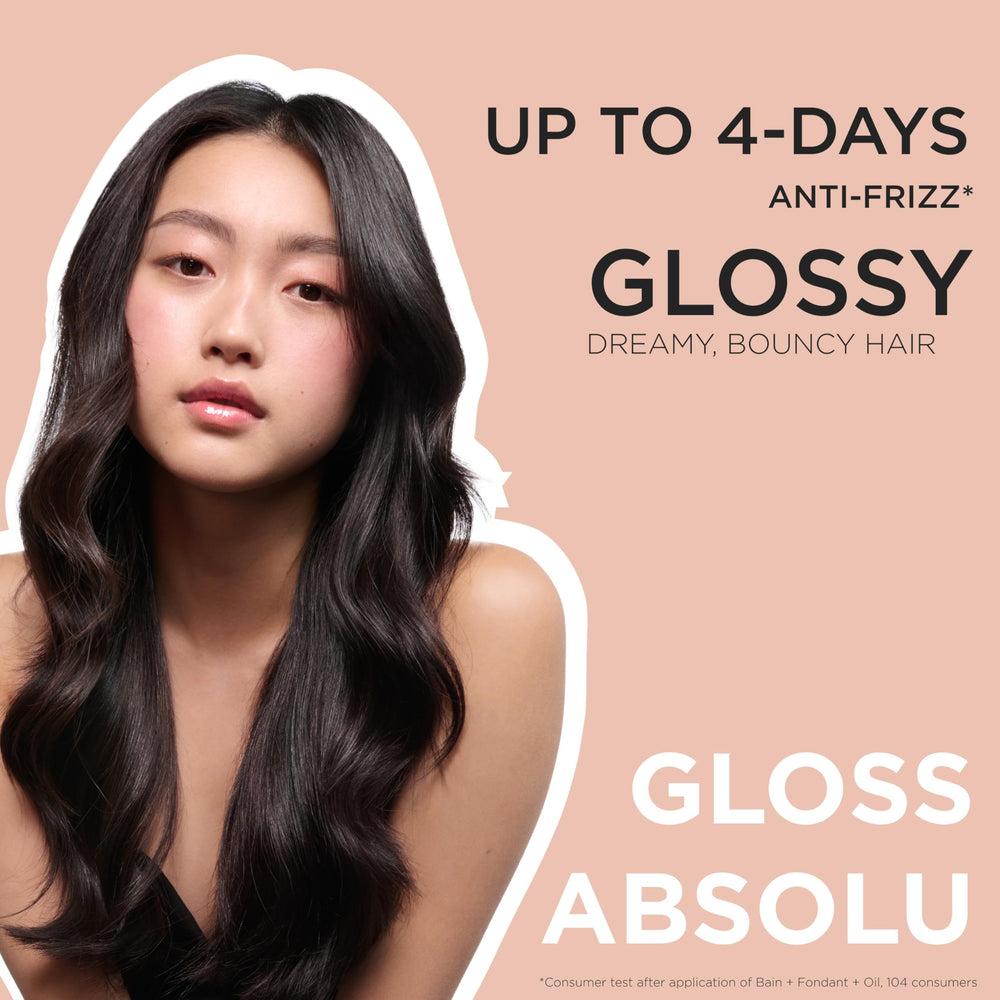 Kerastase Gloss Absolu Glaze Milk with heat protection symbol for styling.