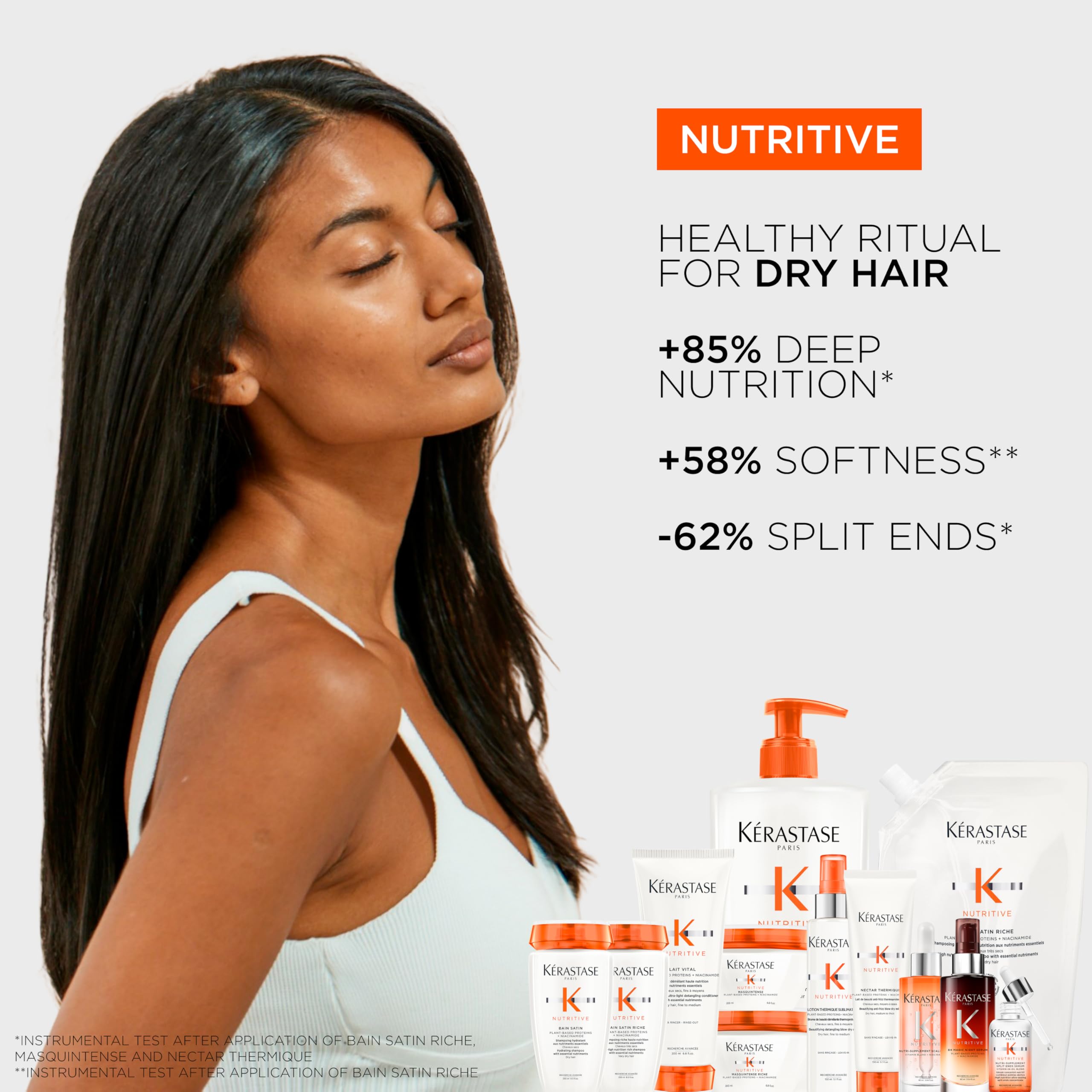 KÉRASTASE Nutritive Bain Satin Riche travel-size packaging on shelf.