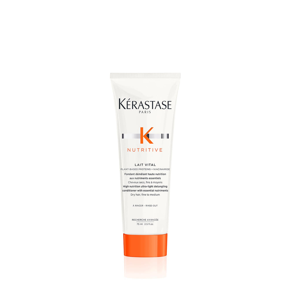 Kerastase Nutritive Lait Vital bottle demonstrates lightweight hydration for fine to medium hair.