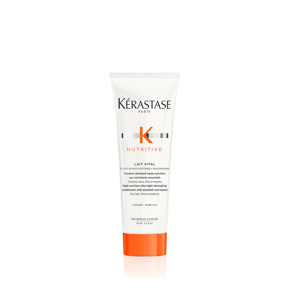 Kerastase Nutritive Lait Vital bottle demonstrates lightweight hydration for fine to medium hair.