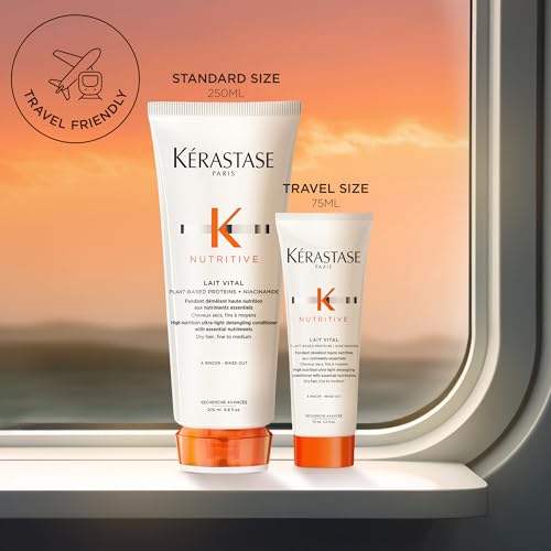 Kerastase Nutritive Lait Vital conditioner on wet hair shows easy detangling.