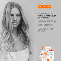 Kerastase Nutritive Lait Vital detangling with a comb yields smoother strands.