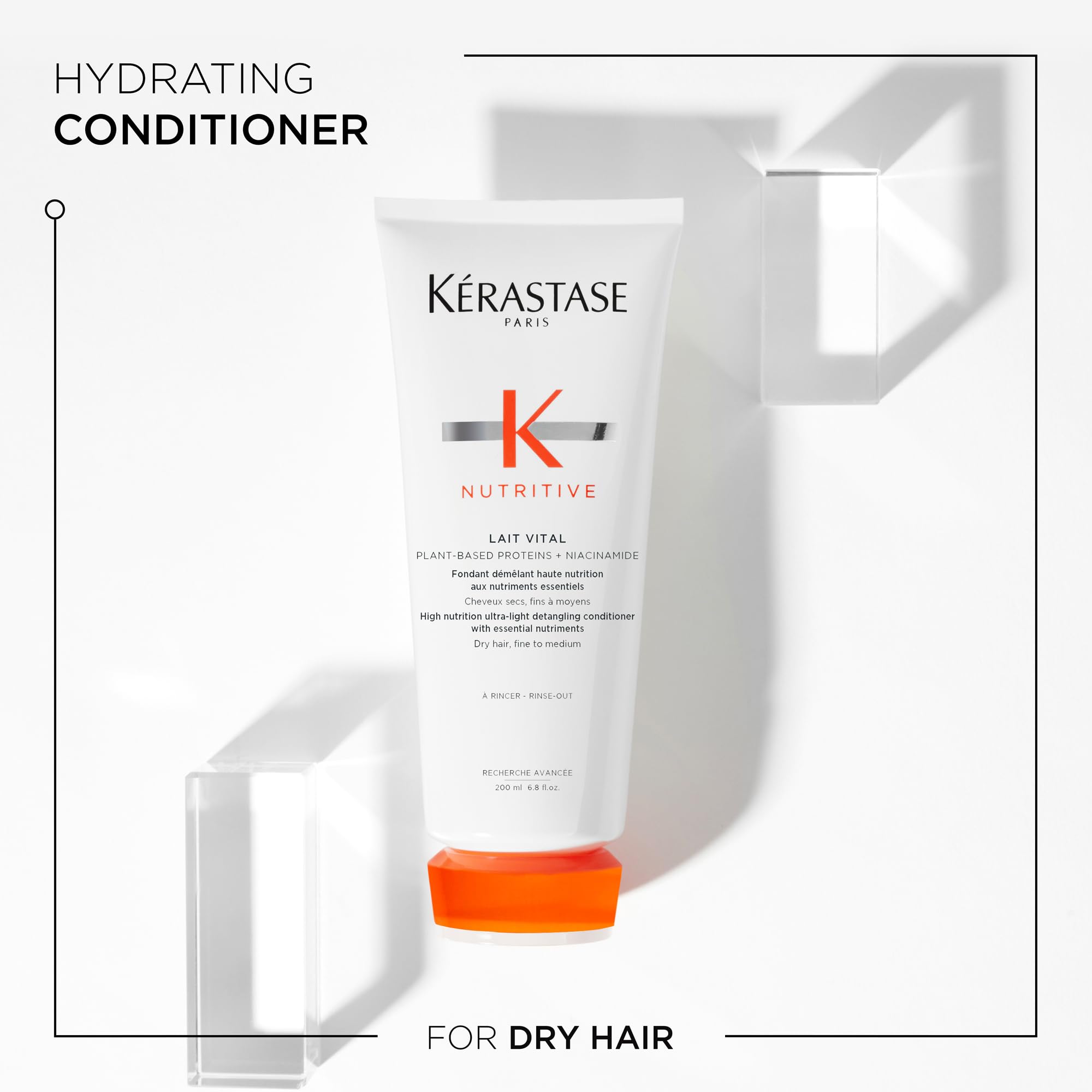 Kerastase Nutritive Lait Vital label close-up highlights key ingredients.