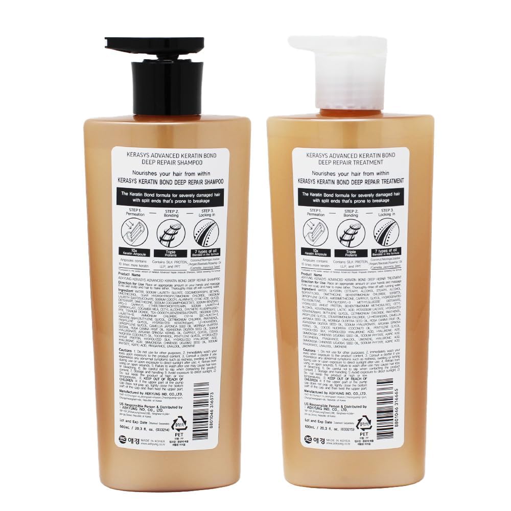 Kerasys Advanced Keratin Bond Treatment application deep conditioning for lasting moisture.