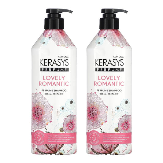Kerasys Lovely and Romantic Perfumed Shampoo front view, ideal for daily cleansing and scent pairing.