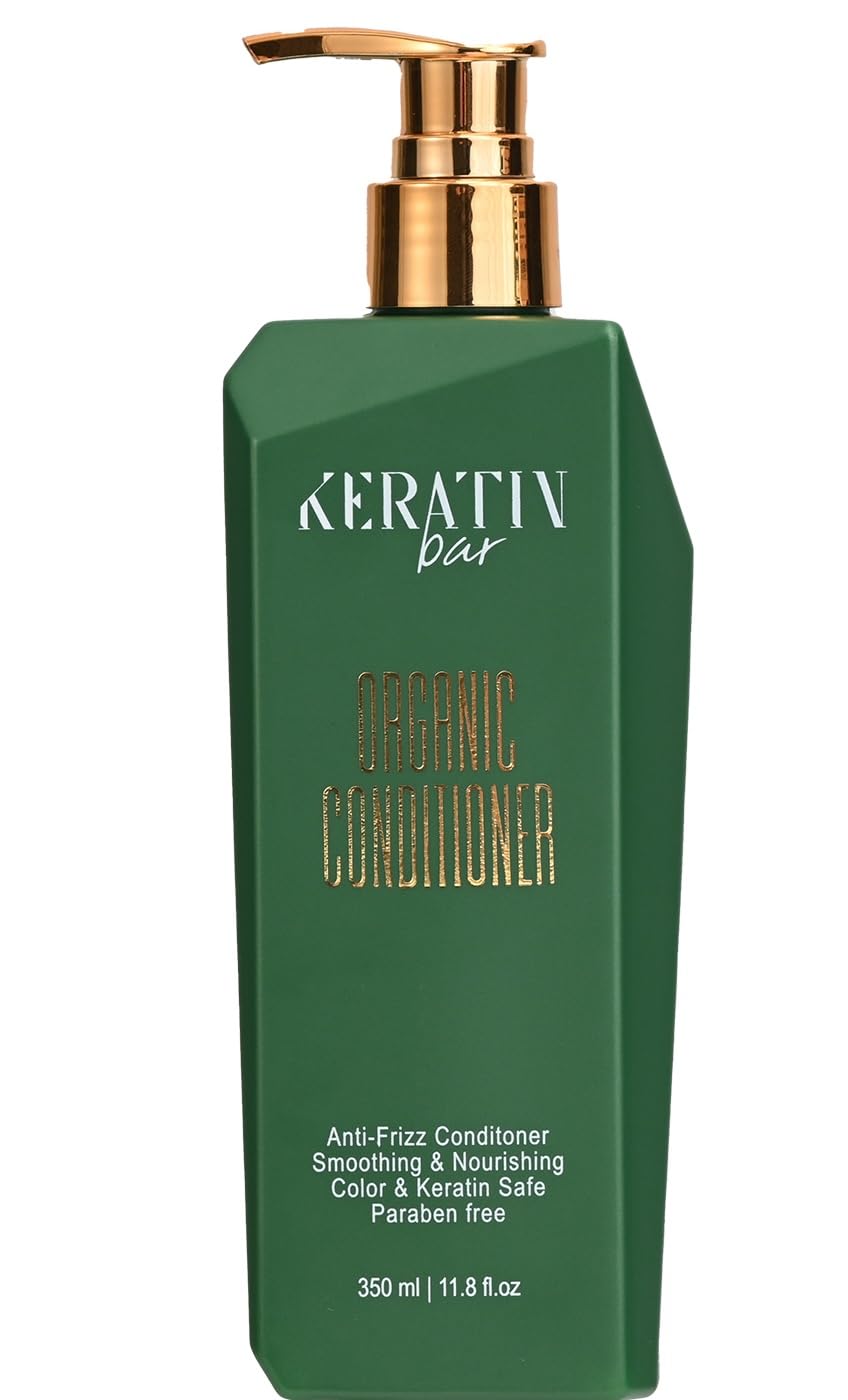 KERATIN BAR Organic Shampoo bottle shows color-safe cleansing for vibrant hair.