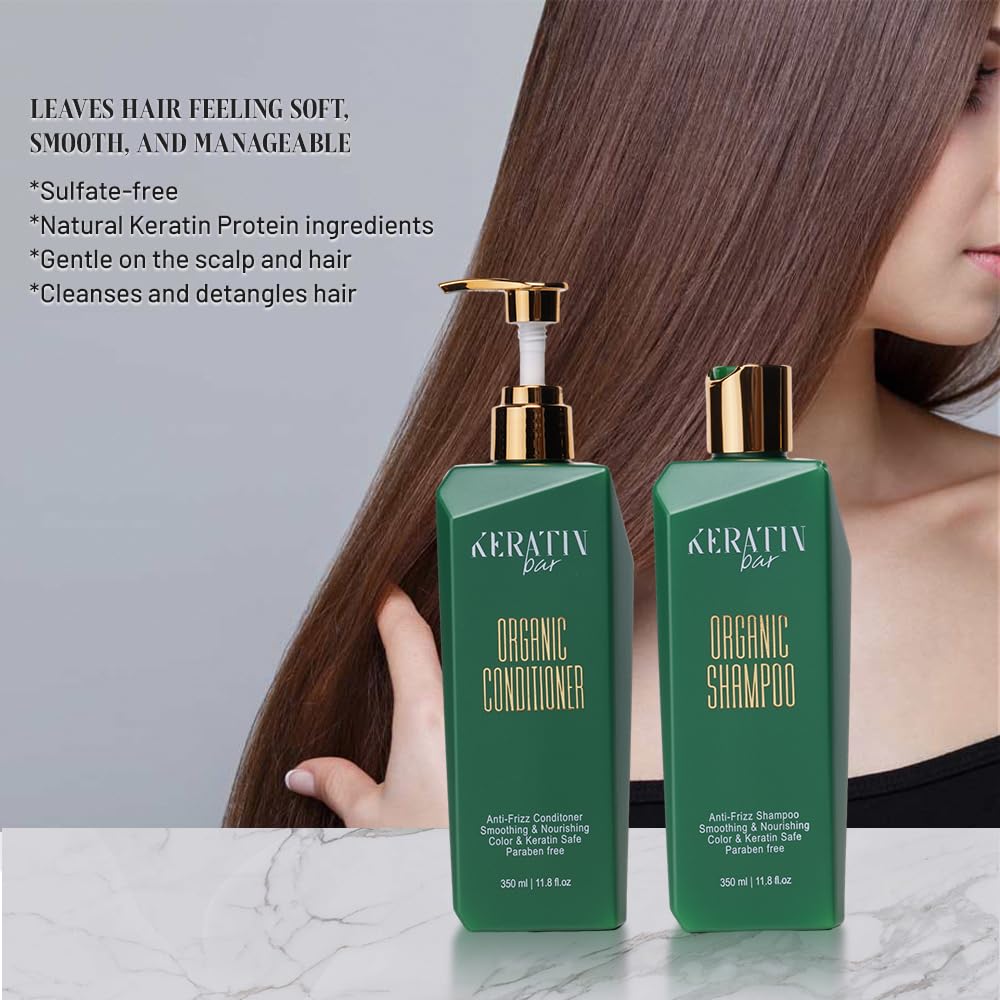 KERATIN BAR Organic Shampoo ingredients close-up highlights natural botanicals and keratin protein.