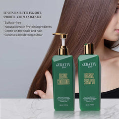 KERATIN BAR Organic Shampoo ingredients close-up highlights natural botanicals and keratin protein.