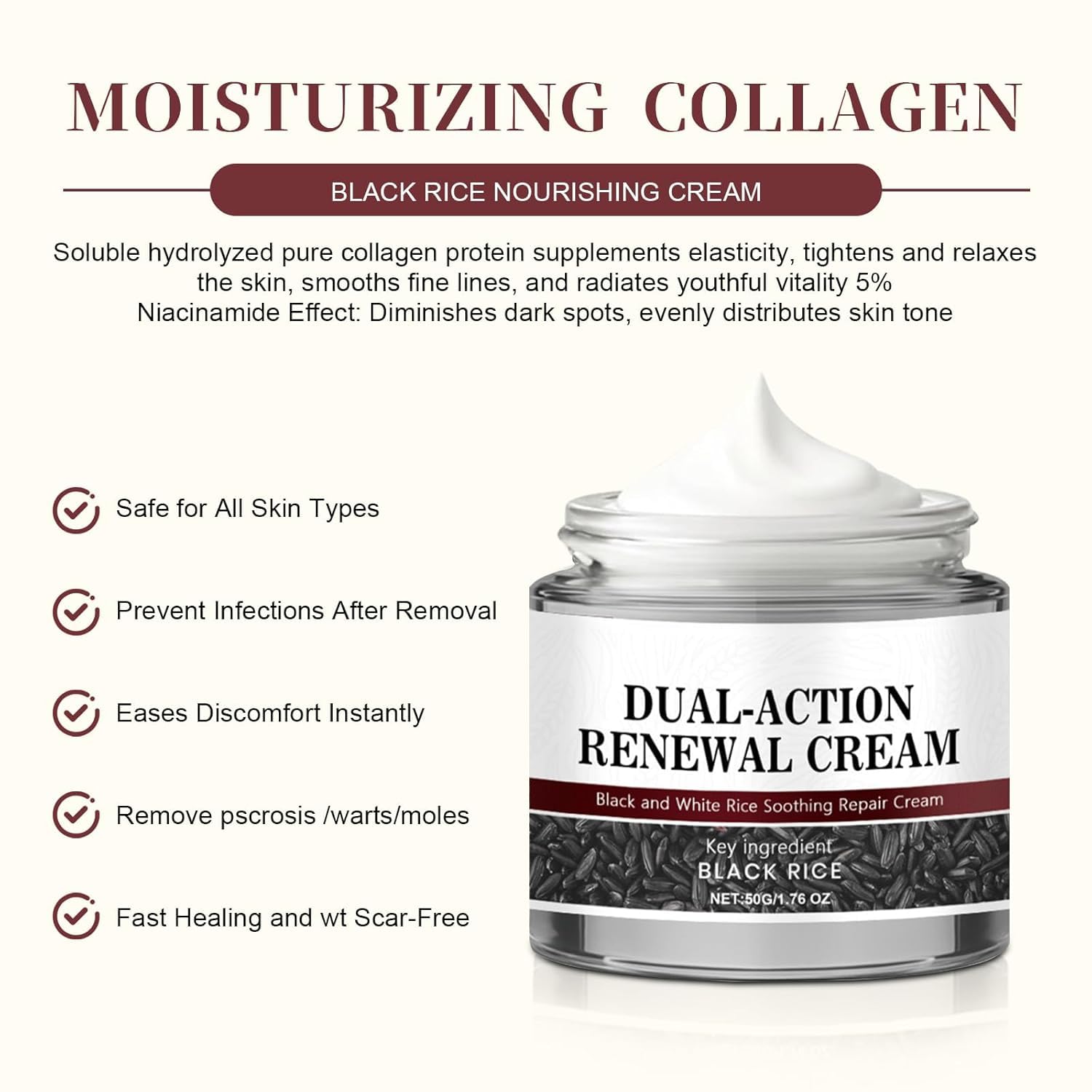 Keratin Erase Renewal Cream jar close-up showcases rich texture for fast absorption
