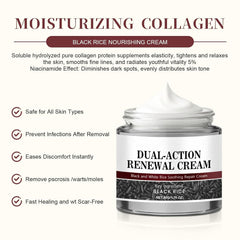 Keratin Erase Renewal Cream jar close-up showcases rich texture for fast absorption