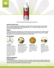Keratin Express may reduce curls up to 80% for frizz control.