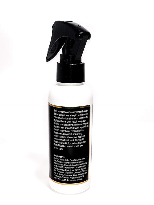 Application process showing quick 60-minute treatment with Keratin Express.