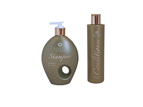Keratin Express Shampoo & Conditioner Set image highlighting color-treated hair care and sulfate-free cleansing.