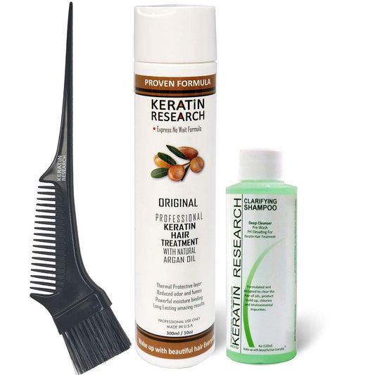 Keratin Research Brazilian Keratin bottle 300ml for smoothing and shine.