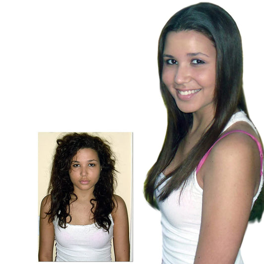 KERATIN RESEARCH Forte bottle back with usage guidance for professional straightening.